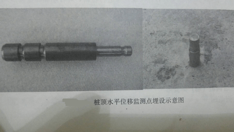 樁頂水平位移監(jiān)測點埋設(shè)示意圖